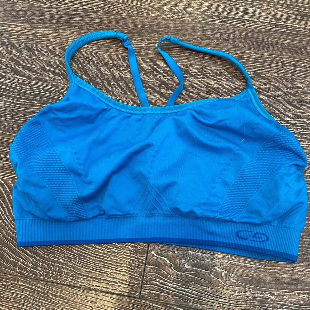 Blue sports bra